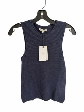 Onia Linen Knit Tank Navy Sleeveless Top NWT